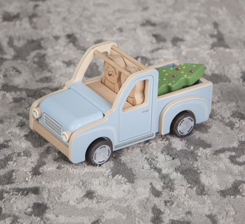 ODEAS 木製汽車 木製皮卡 木製玩具 蒙臺梭利玩具 木製玩具車 男嬰玩具