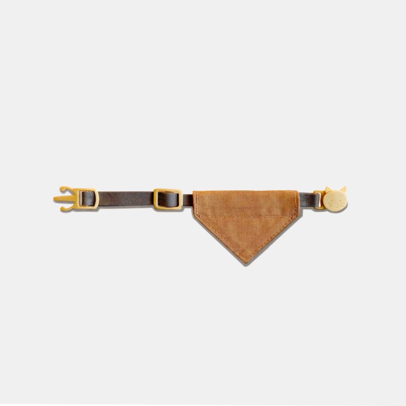 簡約手工定制貓項圈 Chipmunk Brown Breakaway Cat Collar - 項圈/牽繩 - 棉．麻 灰色