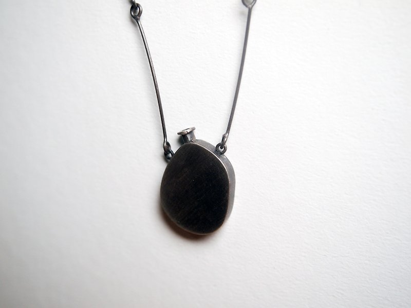 Landscape of the Body Series #c17 bottle necklace - Necklaces - Silver Black