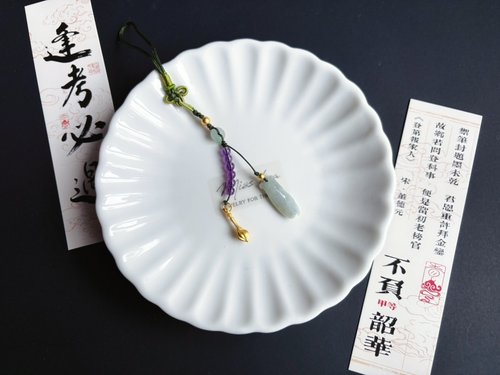 樂藏｜輕珠寶｜手作能量 金榜題名 考試順利 蟬 一鳴驚人 智慧 天然緬甸玉翡翠 文昌筆