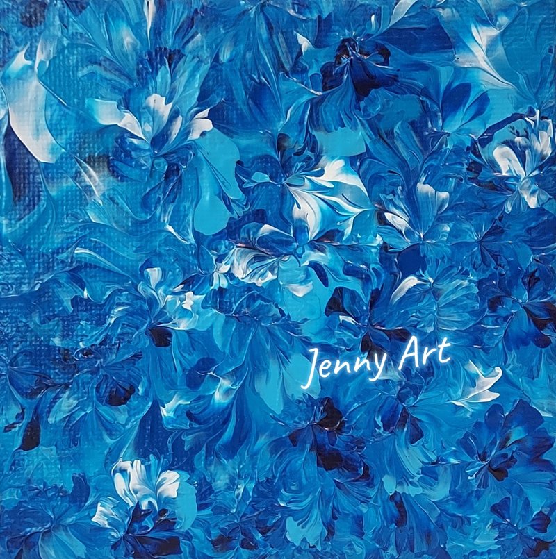 [Ocean Blue] series of frameless paintings, abstract paintings, hanging paintings, home decorations, small healing objects on the table - โปสเตอร์ - วัสดุอื่นๆ สีน้ำเงิน