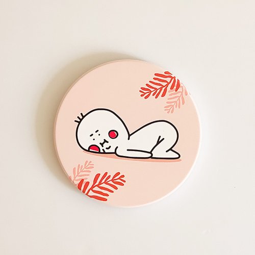 靠伯伯近一點BoBoo 杯墊 | 我不是懶 只是不想動