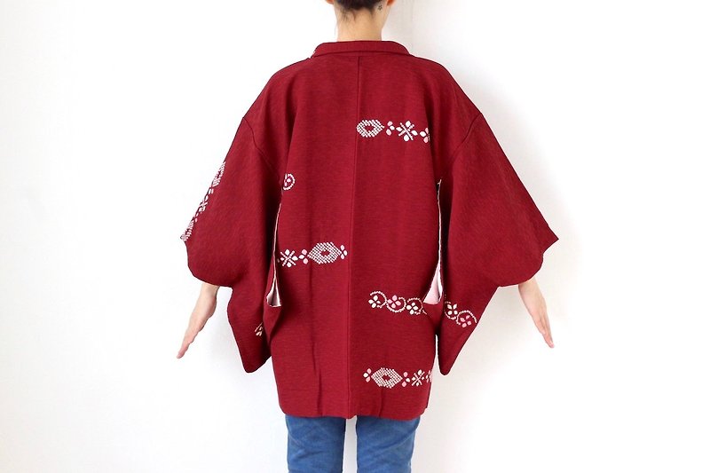 flower SHIBORI kimono, Japanese fashion, haori, silk kimono, silk kimono /3643