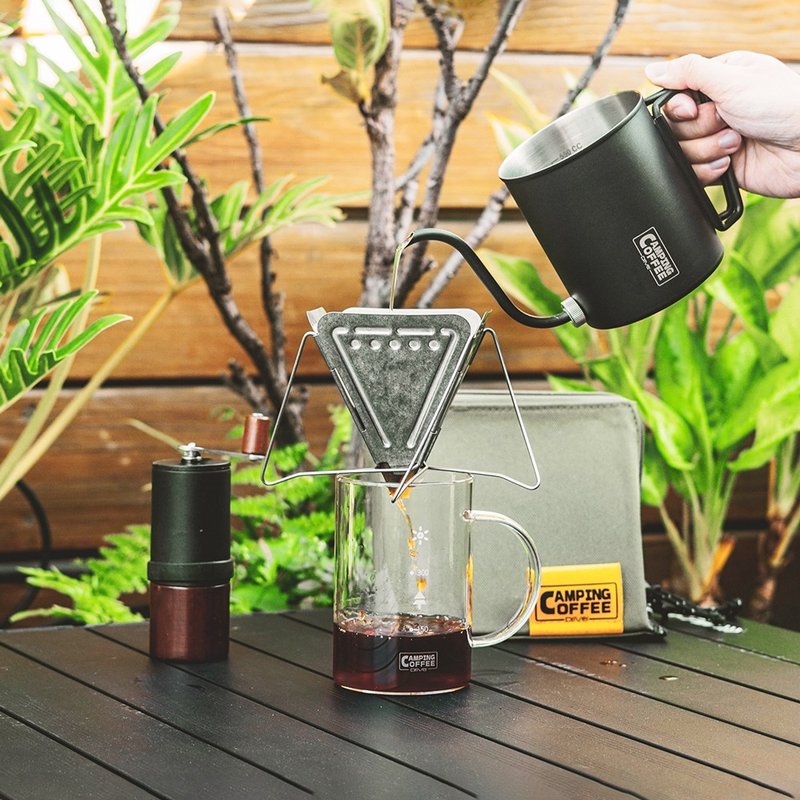 Complimentary exquisite carrying bag丨Driver lightweight outdoor hand-brewed coffee classic set - Coffee Pots & Accessories - Stainless Steel Silver