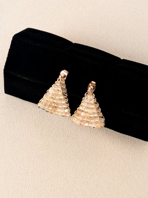 綻綻輕奢珠寶LVB demi-fine Jewelry 時尚造型天然黃水晶耳環