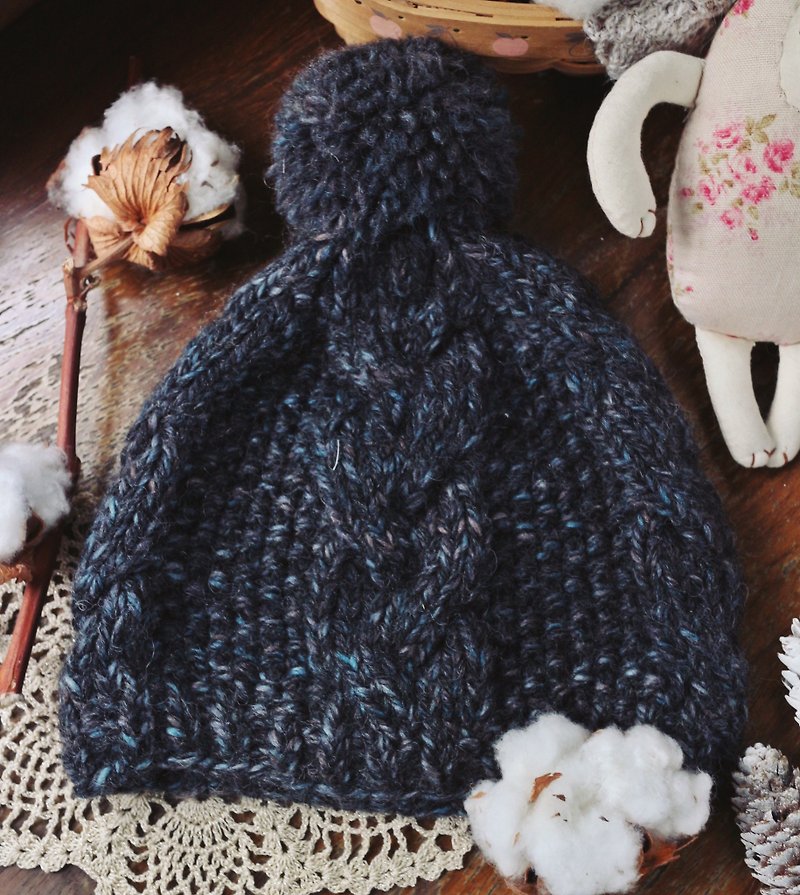 Handmade - the night's murmur - wool cap - Hats & Caps - Wool Black