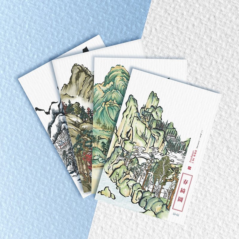 Four seasons scenery postcard 4x6 inches - 卡片/明信片 - 紙 