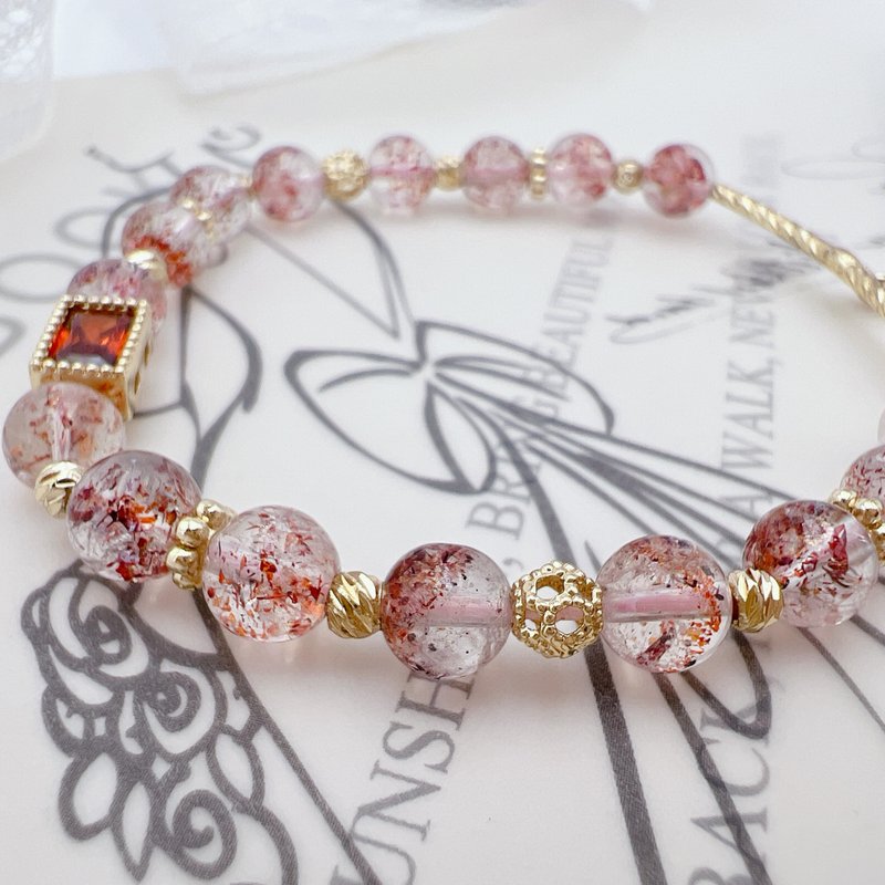 Super Seven | Golden Strawberry | Transparent Multimineral | Natural Crystal Ore | Customized Bracelet - สร้อยข้อมือ - คริสตัล 