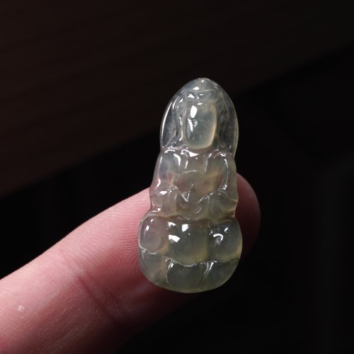 瓔珞珠寶盒 E.L.Jewelry Box 冰種飄綠翡翠觀音菩薩項鍊 | 天然緬甸玉翡翠A貨 | 送禮