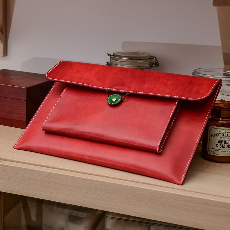 Laptop sleeve for MacBook Air 13.3 inch - Laptop Bags - Genuine Leather Red