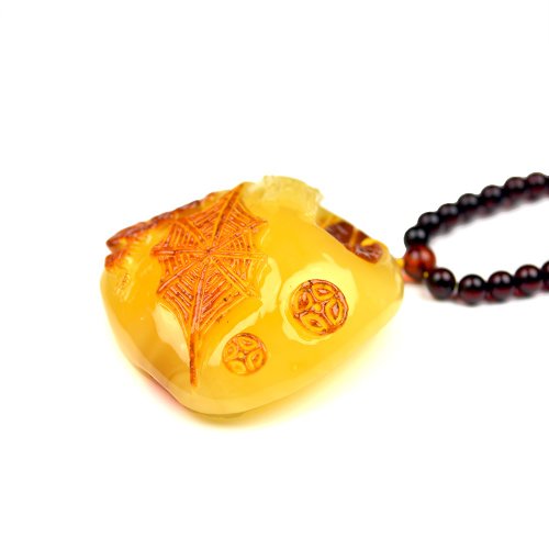 Zhengjia Jewelry]蝋琥珀トップレッドホワイトゴールドフル