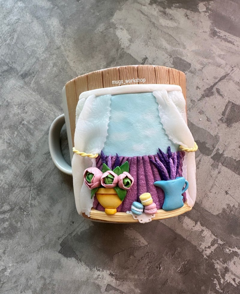 Personalized gift for best friend, custom coffee cup clay - 花瓶/花器 - 玻璃 白色