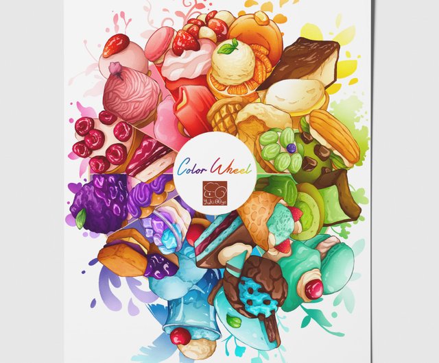 食品イラスト ポスター – カラフルなテーマ - ショップ planet 980