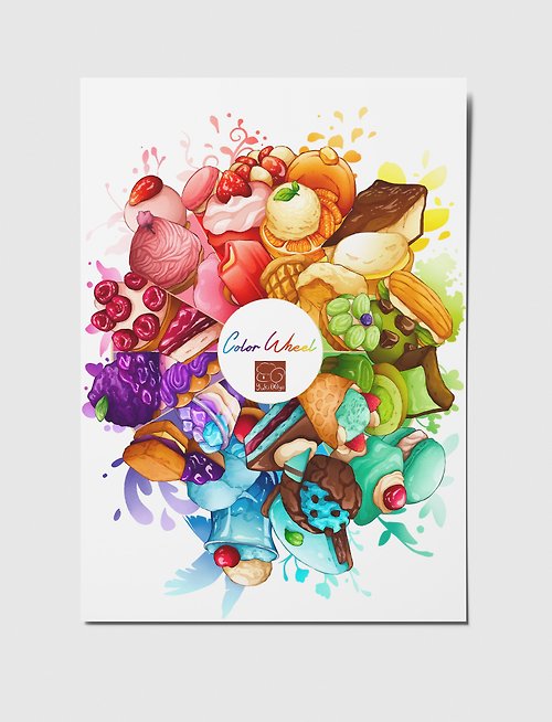 Planet 980 食物插畫海報 - 彩色主題