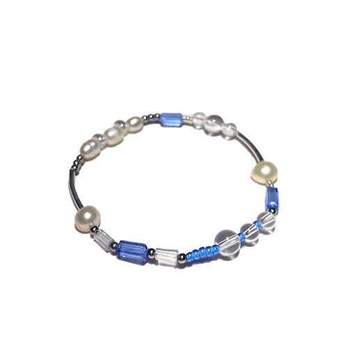 KICHIKICHIYAYA Blue Pearl Crystal Bracelet 008