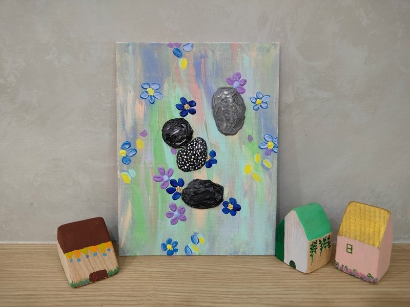 【可愛兮兮】石頭浮雕無框畫/掛畫/壓克力畫/擺飾/禮物 - 擺飾/家飾品 - 棉．麻 