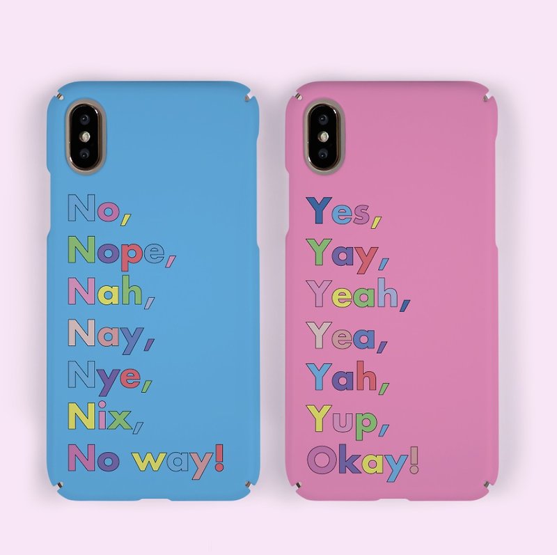 Yes! No! - Couple Phone Cases - Phone Cases - Plastic Blue