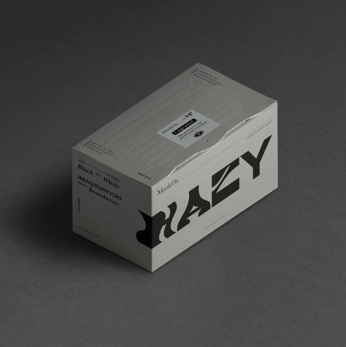 MO / MaskOn. 侘寂灰 - 4層一次性口罩 30個