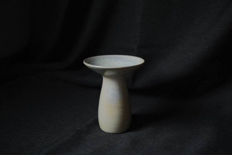 Saka Mountains, White Layer, Hozen Wood Vase - Pottery & Ceramics - Pottery White
