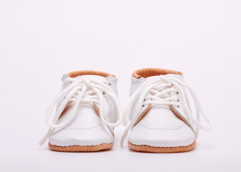 日本製　お名前入りベビーシューズ　白色　ひも靴　11cm　12.5cm 13.5cm - 嬰兒鞋 - 真皮 白色