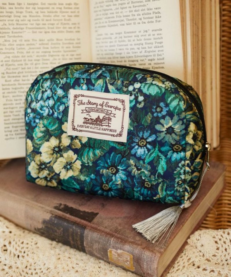 【人気予約品】イタリアンヴィンテージフローラルスカーフポーチ コスメポーチ (4色) LJMP4201 - ポーチ - コットン・麻 