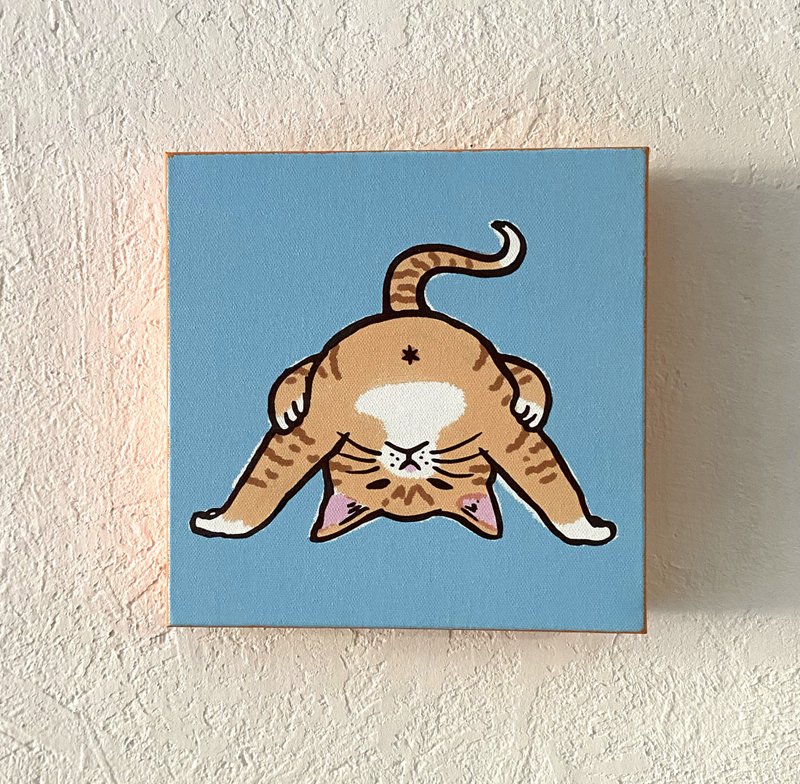 キャンバスアート　また覗き猫　ブルー - 海報/掛畫/掛布 - 棉．麻 藍色