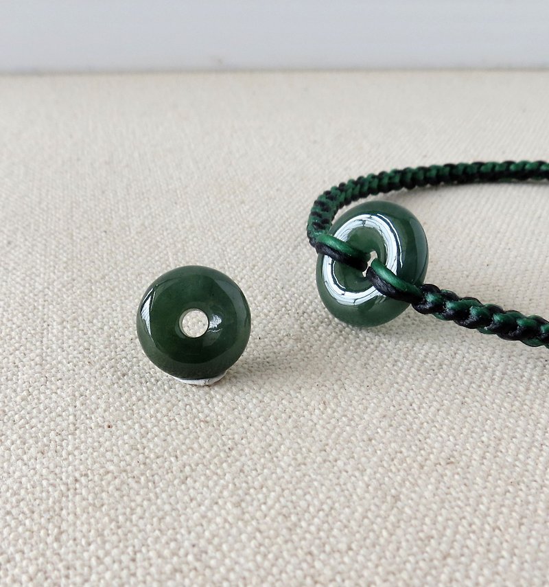 This year [Ping An‧ Ru Yi] Ping An buckle jade silk wax bracelet*BJ09*Eight-strand series * Lucky - สร้อยข้อมือ - เครื่องเพชรพลอย สีดำ