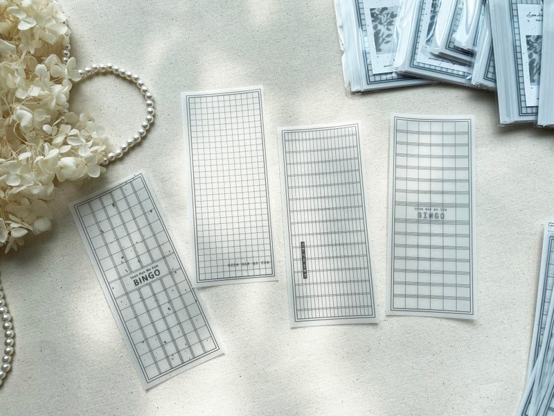 Basic Grid Pattern Vellum Paper Pack 60 x 140 mm - 其他 - 紙 白色