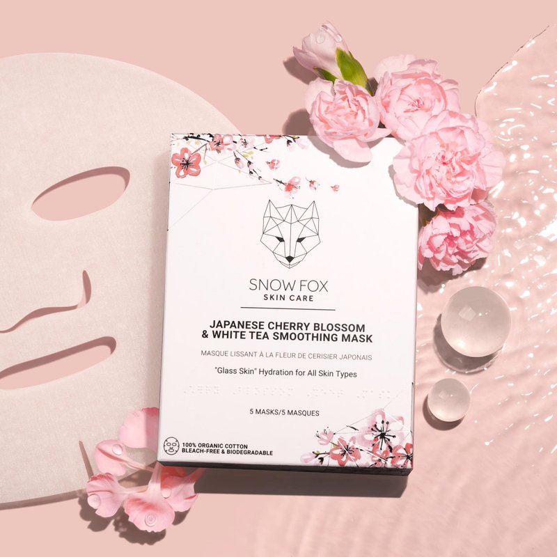 Japanese Cherry Blossom & White Tea Mask for Smooth, Make Up-Ready Skin - Face Masks - Cotton & Hemp Pink