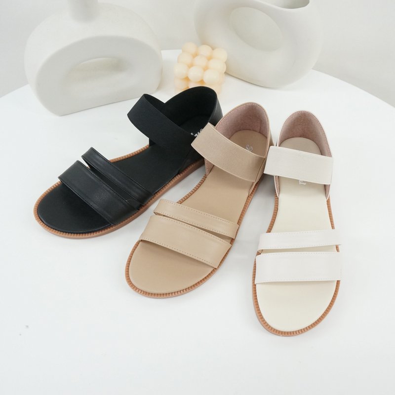 cross-strap elasticated ankle sandals - รองเท้ารัดส้น - วัสดุอื่นๆ 