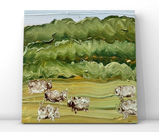 ウクライナの絵画 ウクライナのカルパティア山脈の風景油絵オリジナル