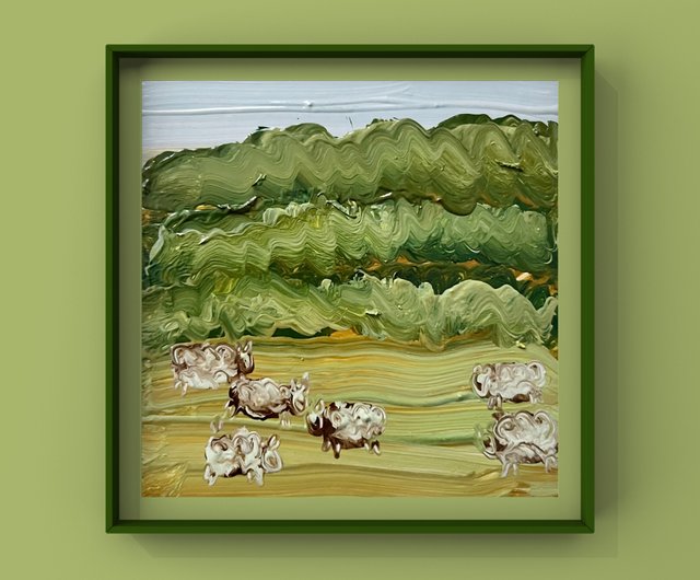 ウクライナの絵画 ウクライナのカルパティア山脈の風景油絵オリジナル