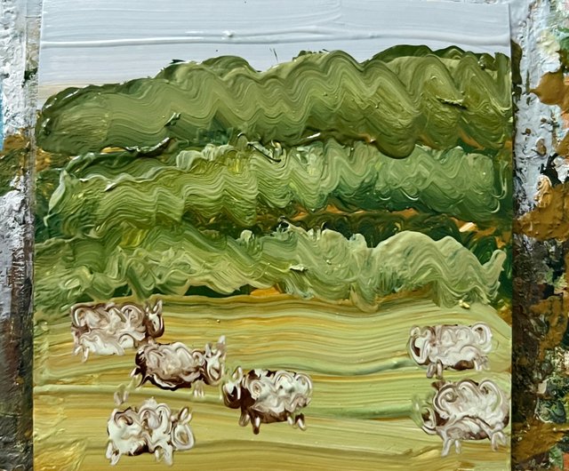 ウクライナの絵画 ウクライナのカルパティア山脈の風景油絵オリジナル