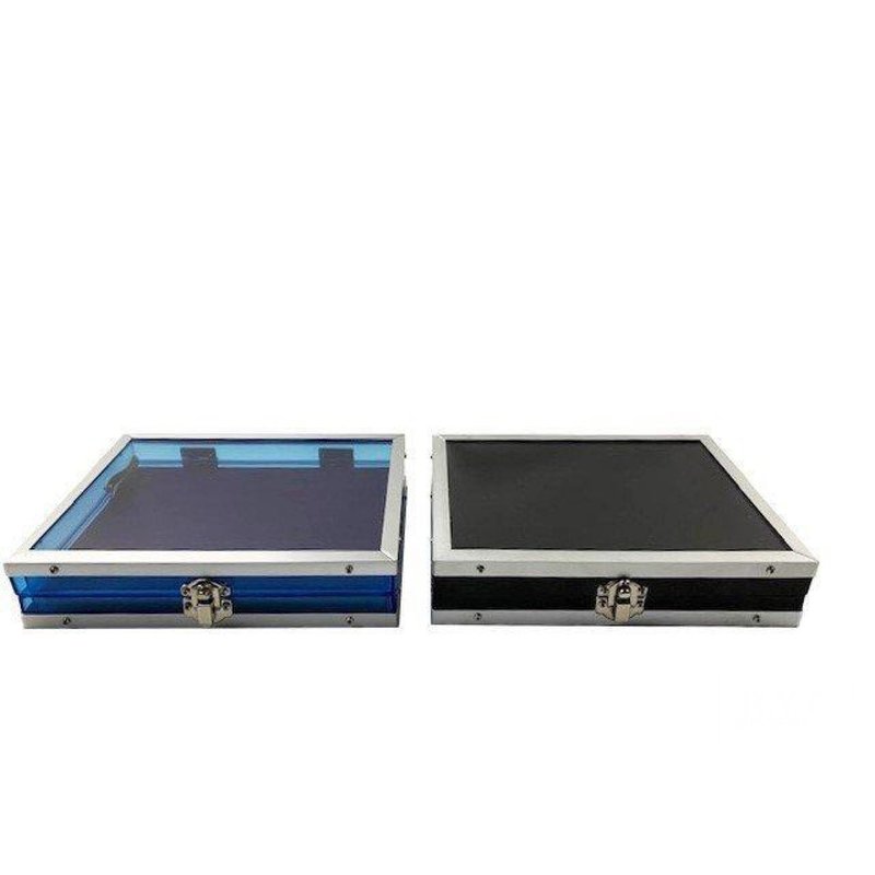 ring glass case aluminum jewelry - Storage - Plastic Blue