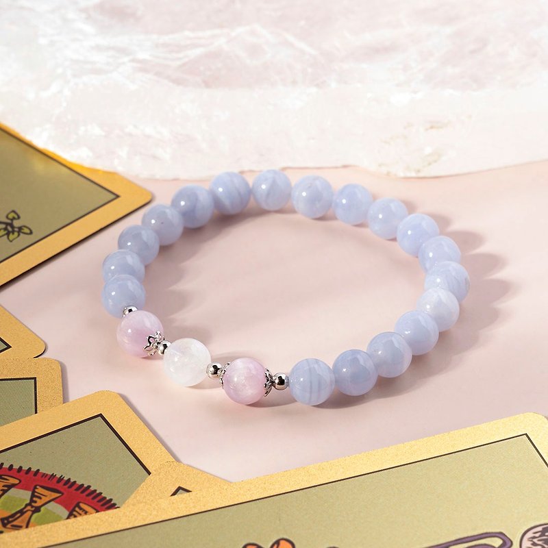 Moiré | Blue Onyx Purple Lithium Moonstone 925 Sterling Silver Crystal Bracelet