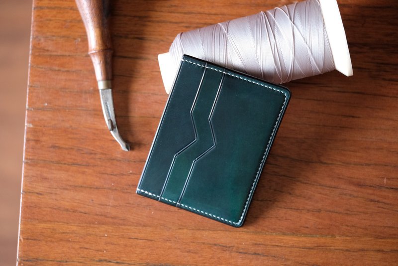 MILDY HANDS - Card Wallet V01 馬臀皮 Horween shell cordovan - 皮夾/長短夾/錢包 - 真皮 黑色