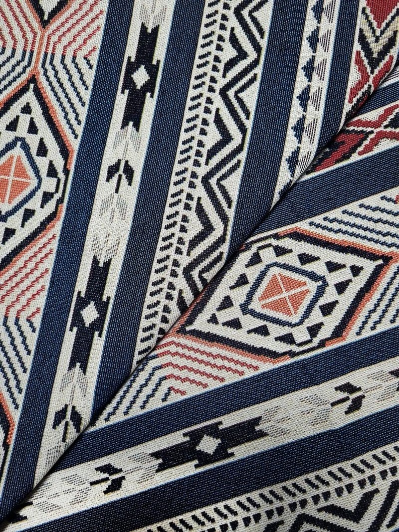 Multi-color Tribal Fabric Thai Woven Fabric Craft Supplies Textile 1/2 yard - 編織/刺繡/羊毛氈/縫紉 - 其他材質 藍色