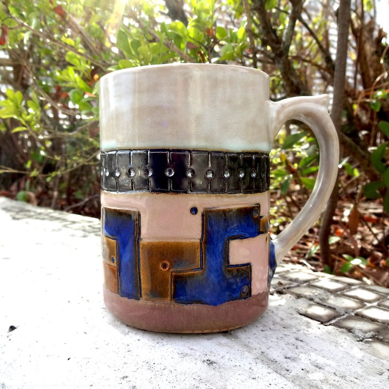Steampunk Ceramic coffee cup - Mugs - Pottery Multicolor