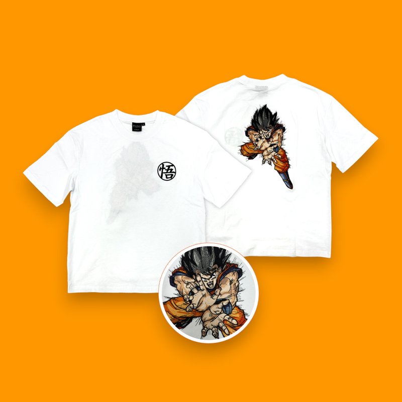 Dragon Ball Z - Short Sleeve Embroidered T-Shirt 02 - เสื้อยืดผู้ชาย - ผ้าฝ้าย/ผ้าลินิน 