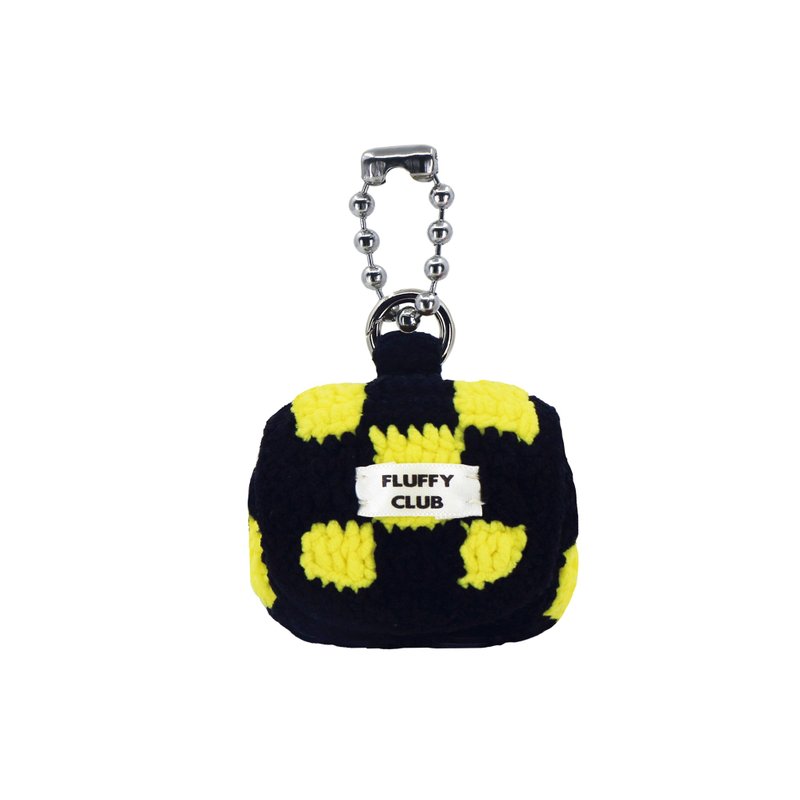 'CHECKMATE!' checkerboard AirPods 3 & Pro Case ( BLACK YELLOW_GIANT BALL CHAIN) - AirPods/耳機保護套 - 繡線 黃色