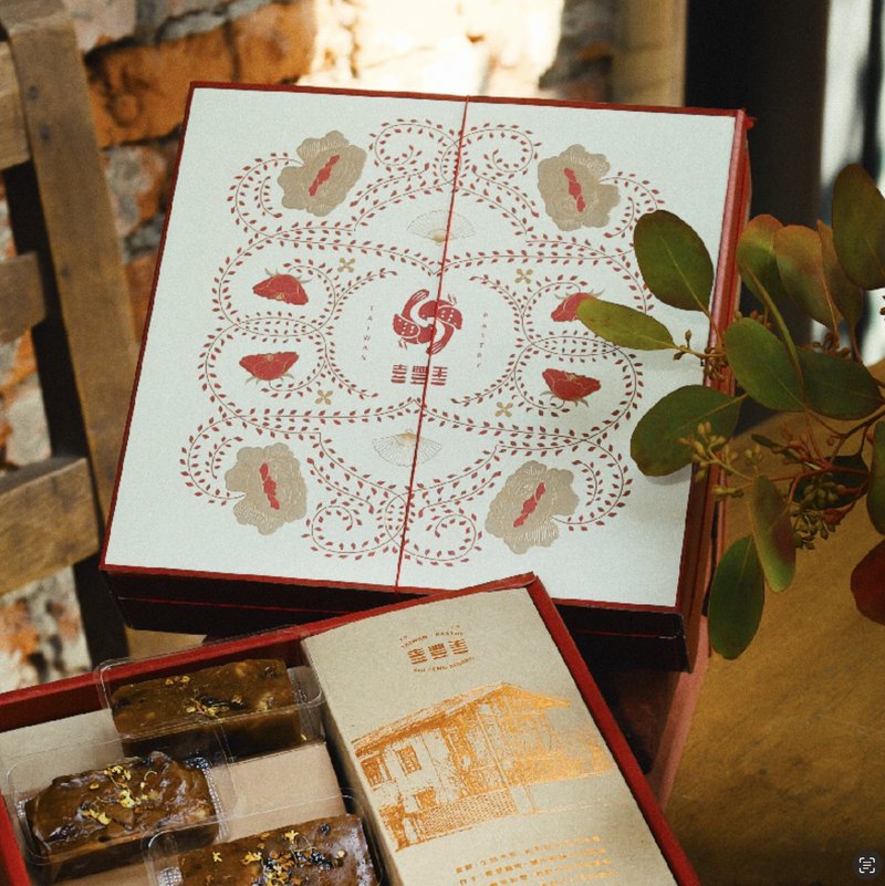 2026新年高粱酒漬桂圓 核桃富貴小方糕 - 蛋糕/甜點 - 紙 紅色