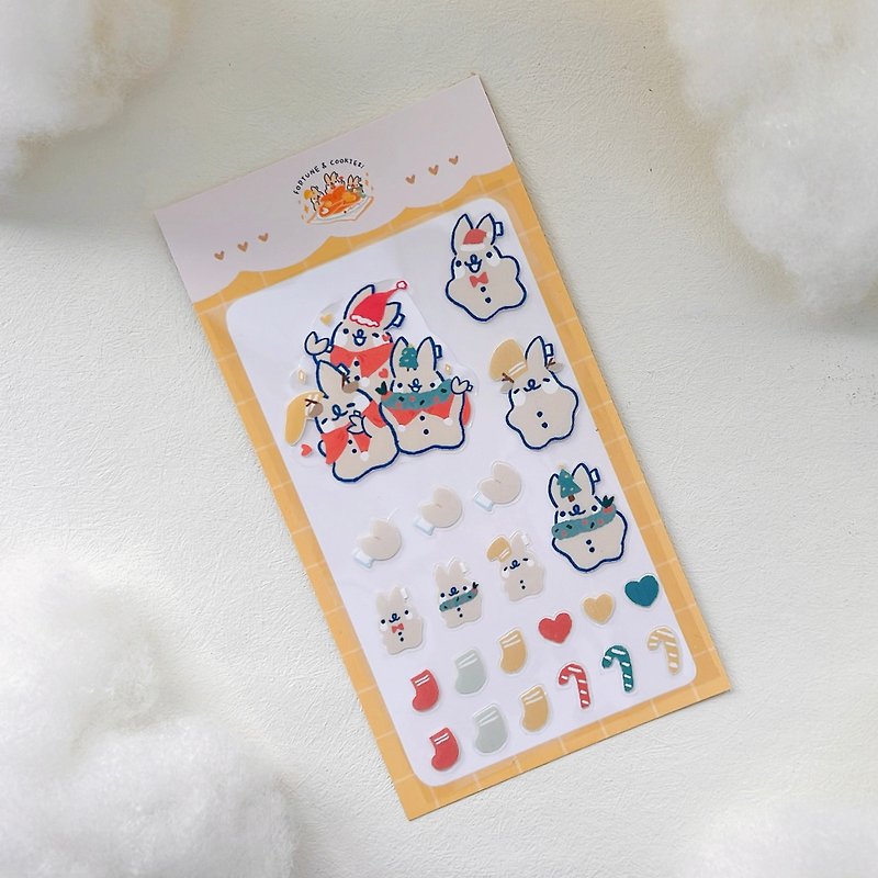 Bonnie Rabbit Christmas Party Book Sticker - Stickers - Plastic Transparent