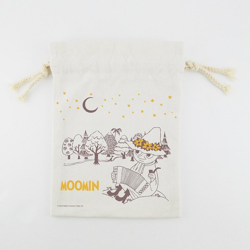 Authorized by Moomin-Drawstring Storage Bag Universal Bag Midsummer Night (Large/Medium/Small) - กระเป๋าเครื่องสำอาง - ผ้าฝ้าย/ผ้าลินิน สีนำ้ตาล