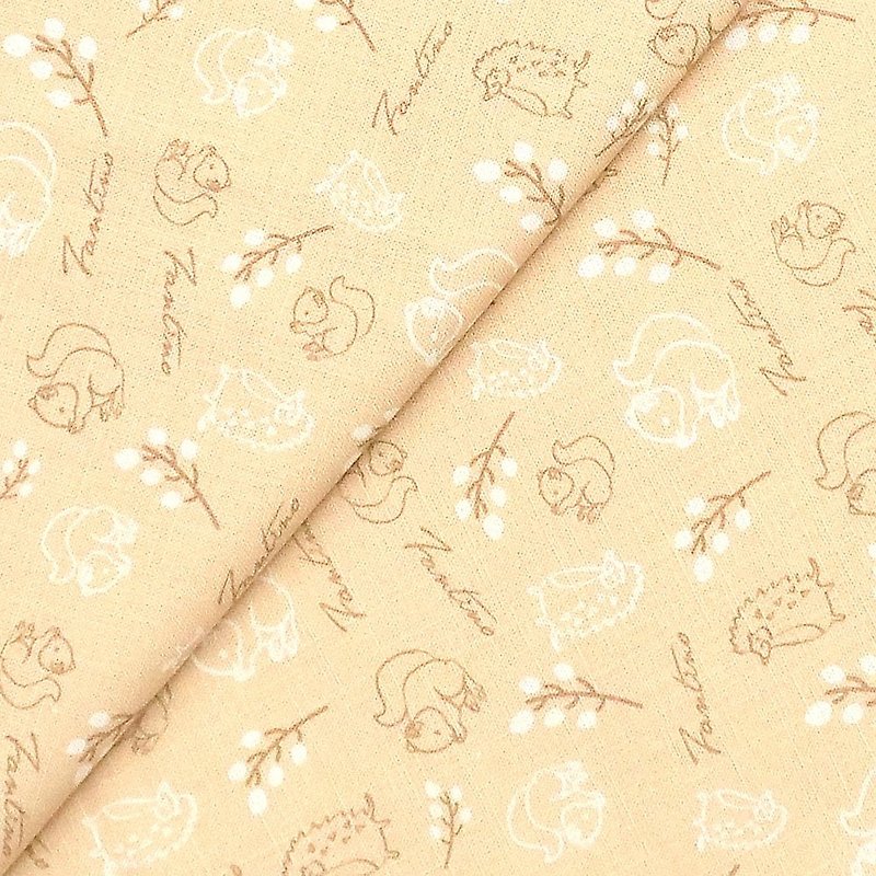 Cotton Linen cloth (forest kaleidoscope) warm Brown earth