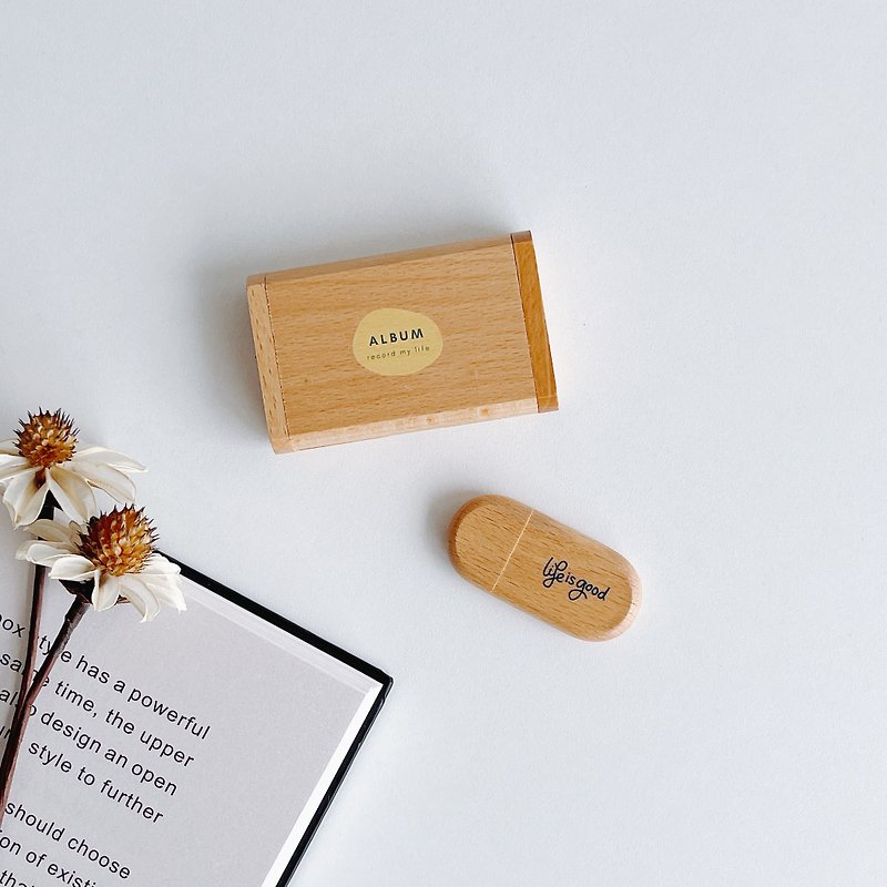 【Quick Shipping】Customized Color Printing High Speed 3.0 Wooden USB Color Wooden Portable Wedding Record - อื่นๆ - ไม้ 