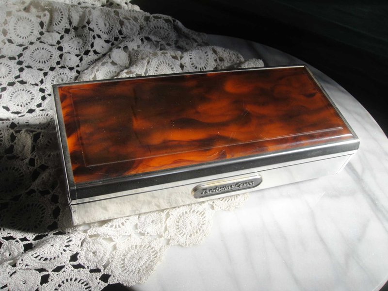 【OLD-TIME】Early second-hand Japanese-made thick and heavy music jewelry box - กล่องเก็บของ - วัสดุอื่นๆ 