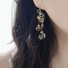 14kgf デンドリティックアゲート レグタングルチェーンピアス