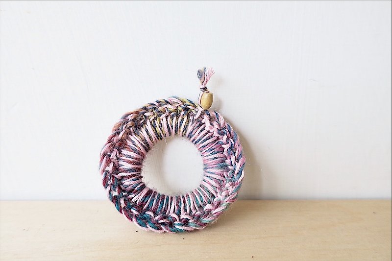 [Endorphin braided hair ring] - Hair Accessories - Wool Pink