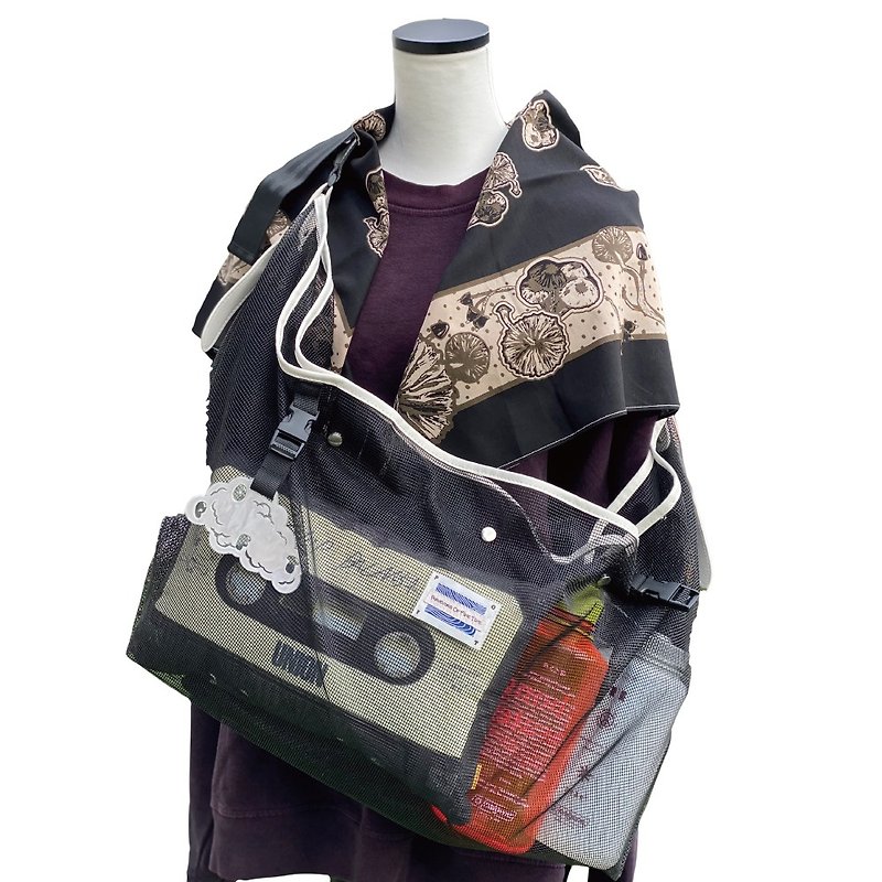 Mesh material messenger bag dailyshoulder mesh - Messenger Bags & Sling Bags - Other Materials 