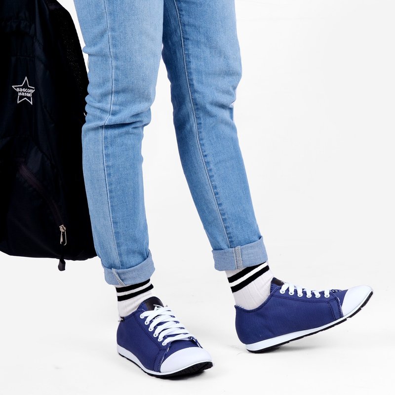 MIT [play color casual shoes-women's blue] casual shoes are comfortable and simple to wear - Women's Casual Shoes - Cotton & Hemp Blue